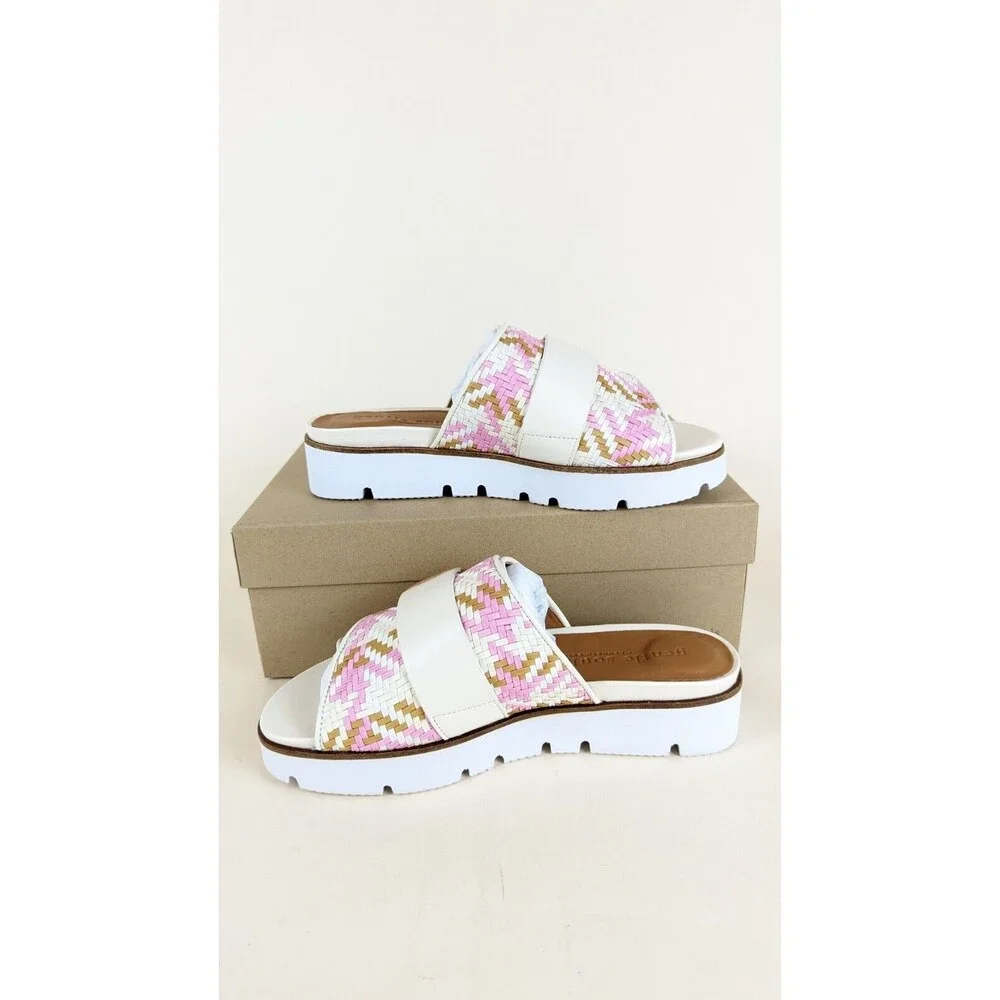 Gentle Souls Lavern Strap Slides Platform Sandals Womens 8 M Pink Shoes $189 NWB
